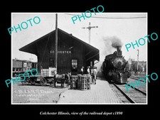 Colchester Illinois The Railroad Depot Station 1890 Large Historic Old Photo picture