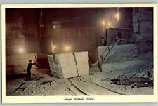 C1940 Postcard Huge Marble Block Imperial Danby Quarry Underground Proctor VT picture