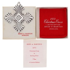 Reed Barton 1973 Sterling Silver Christmas Cross Ornament Religious Vintage 925 picture