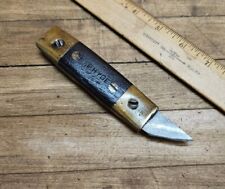 RARE Antique I.P. HYDE Utility Knife HEAVY Brass & Rosewood Handle • NICE  ☆USA picture
