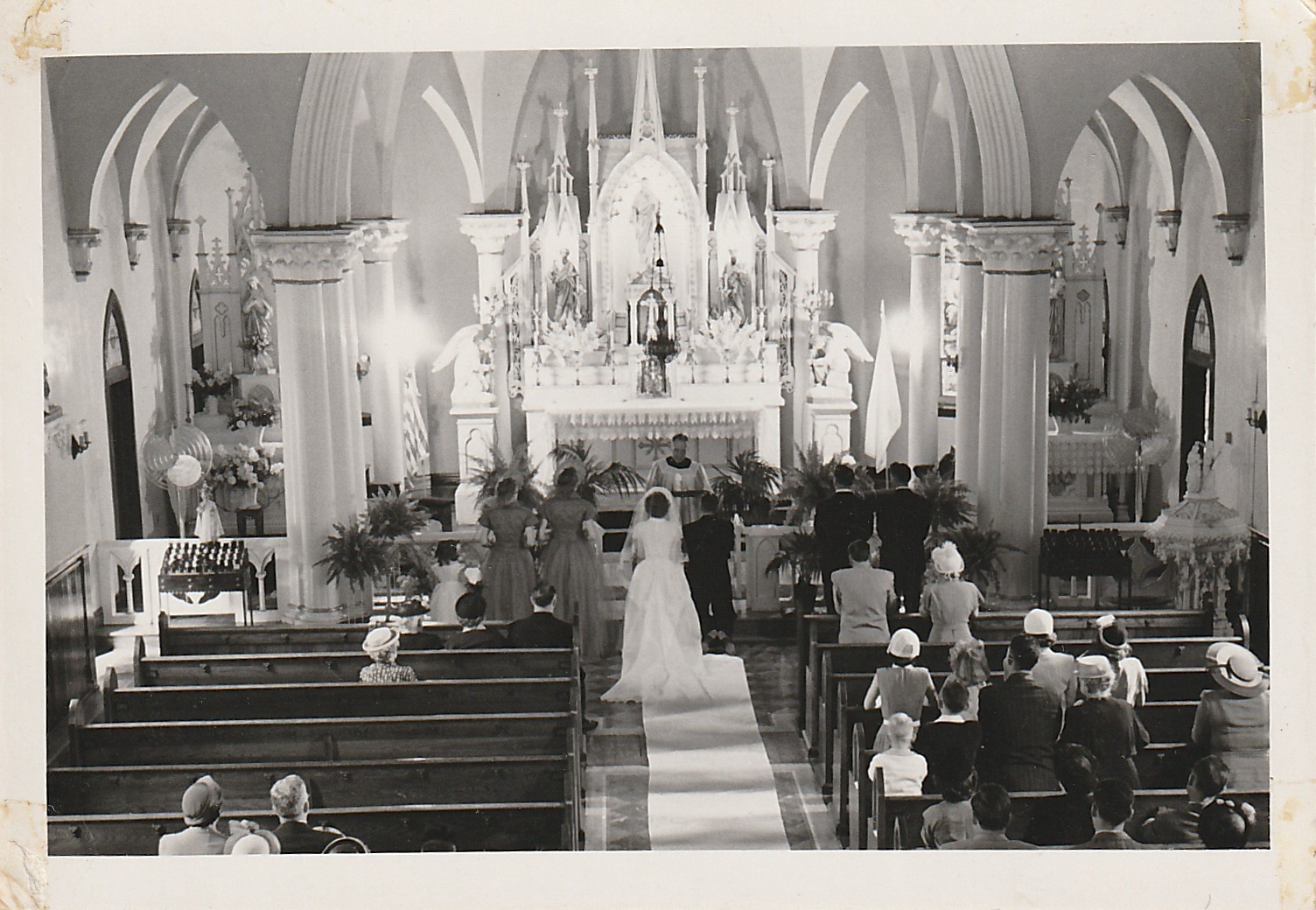 Found Vintage Photo Westmont Downers Grove Church Wedding Old Snapshot 1116