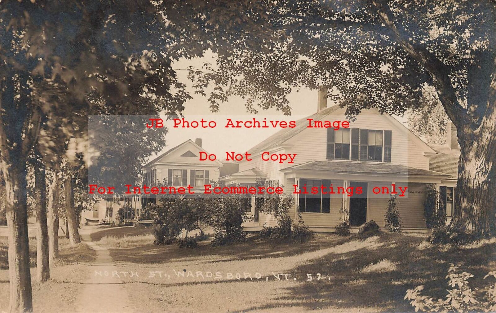 VT, Wardsboro, Vermont, RPPC, North Street, Homes, Eastern IL. Photo No 52