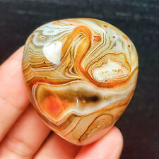 TOP 90G Natural Polished Silk Banded Lace Agate Crystal Stone Madagascar L444 picture
