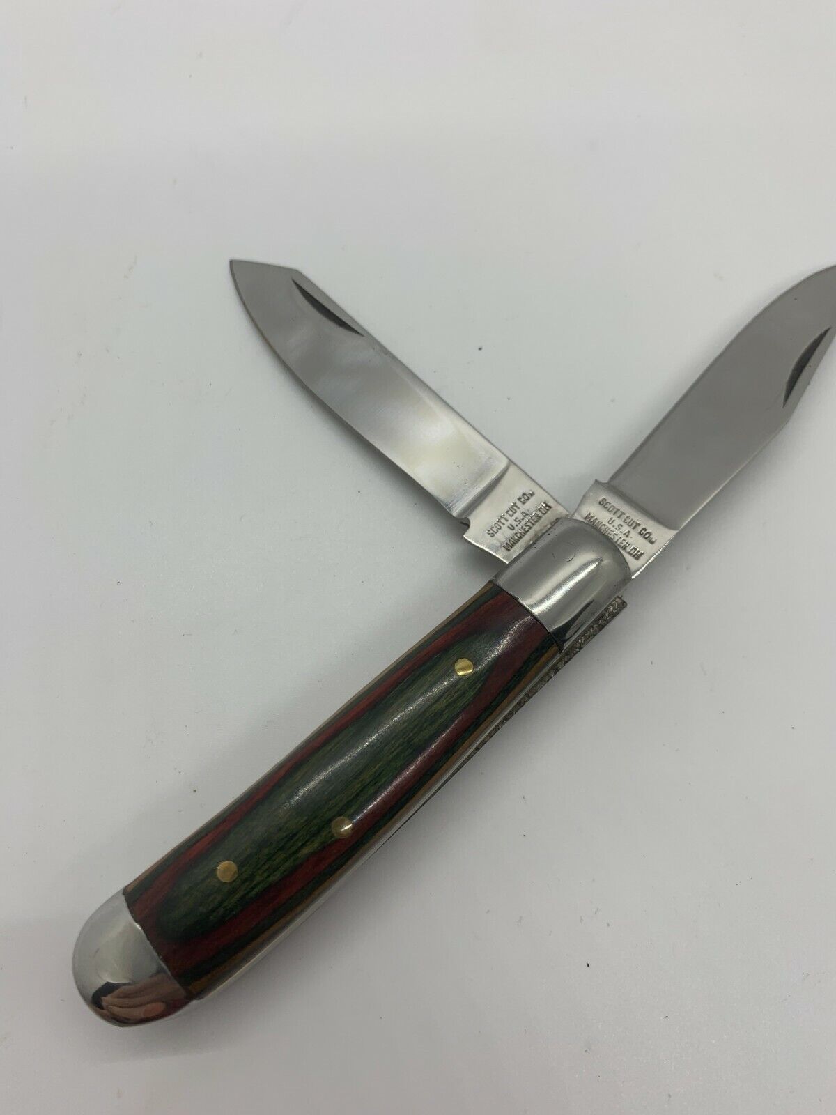 SCOTT CUTLERY PAKKAWOOD 2-BLADED TRAPPER FOLDING KNIFE - S1000