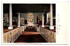 1908 Interior of Old Swedes' Church, Wilmington, DE Postcard picture