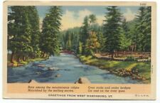 Greetings From Wardsboro VT Linen Postcard Vermont picture