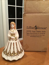 Vintage Lillian Vernon Angel Napkin Doll Lady Napkin Holder Ceramic In Orig Box picture