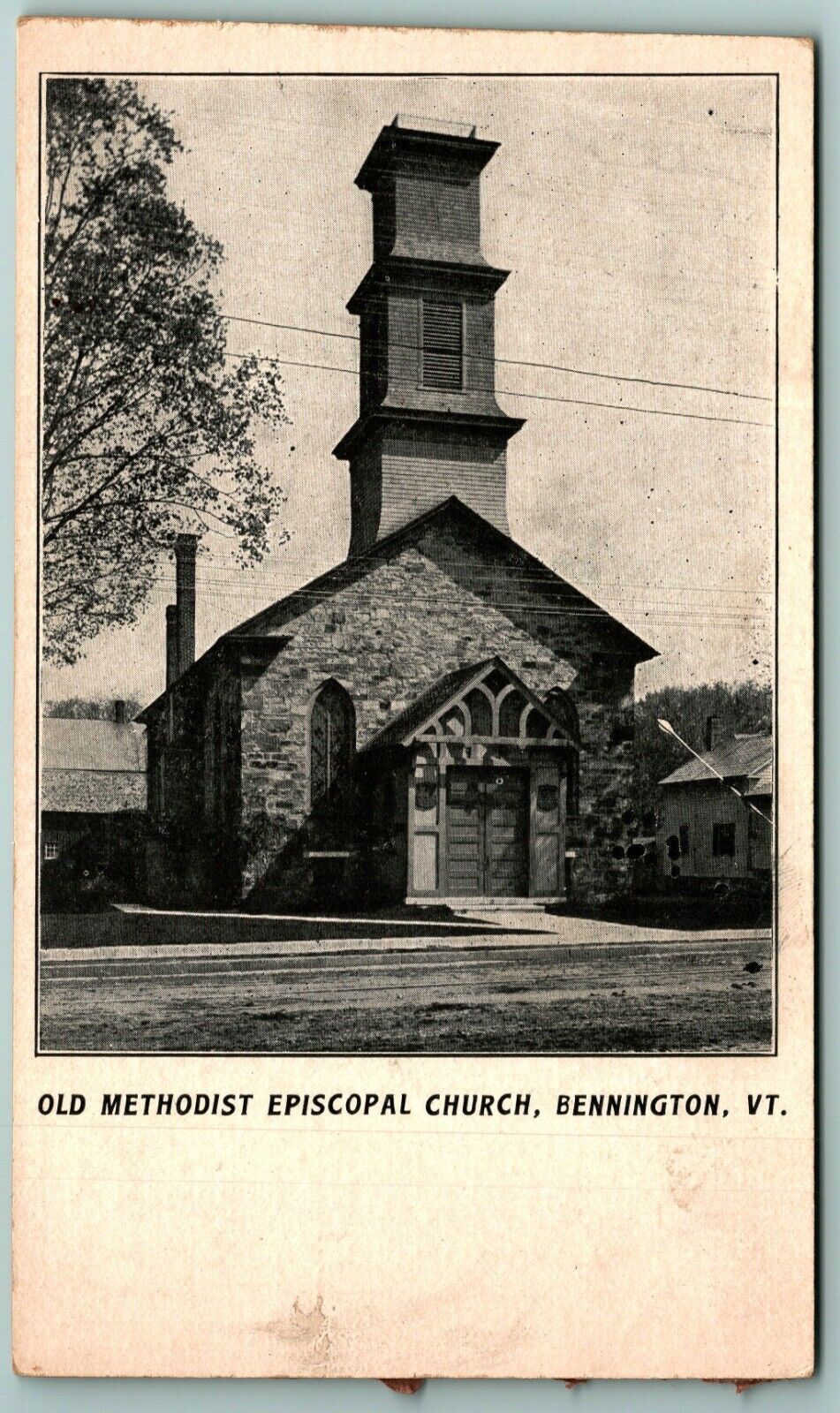 Old Methodist Episcopal Church Bennington VT Vermont UNP PMC DB Postcard J10