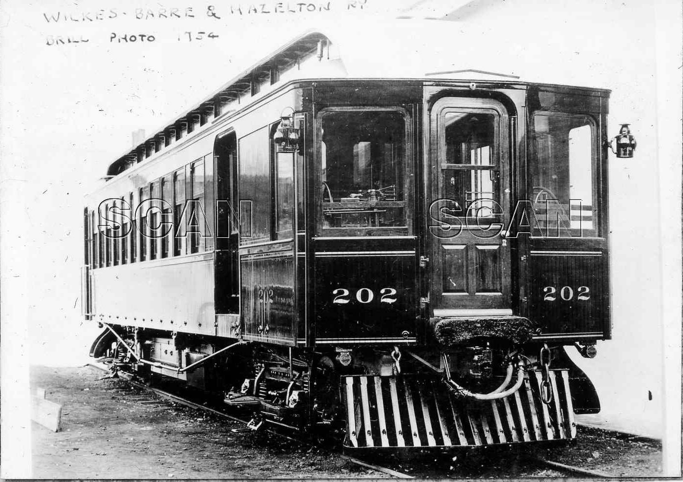 2C423 SMALL RP 1930s? WILKES BARRE & HAZELTON RAILWAY COMBINE CAR #202