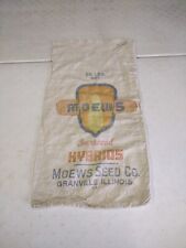Vintage Moews Hybrids Corn Seed Sack Granville IL picture