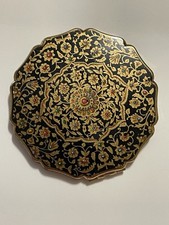 Vintage Stratton England Face Powder Compact Mirror Goldtone Enamel picture