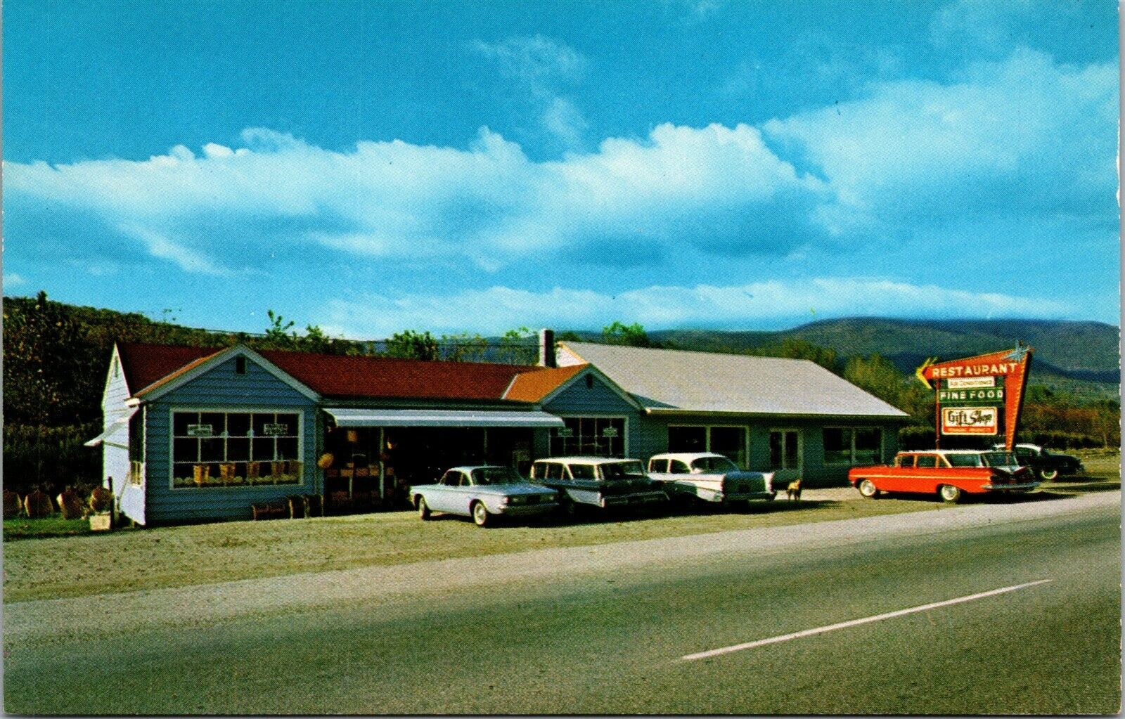 Vtg Pownal Vermont VT Maple Sugar House & Restaurant Old Cars 1950s Postcard