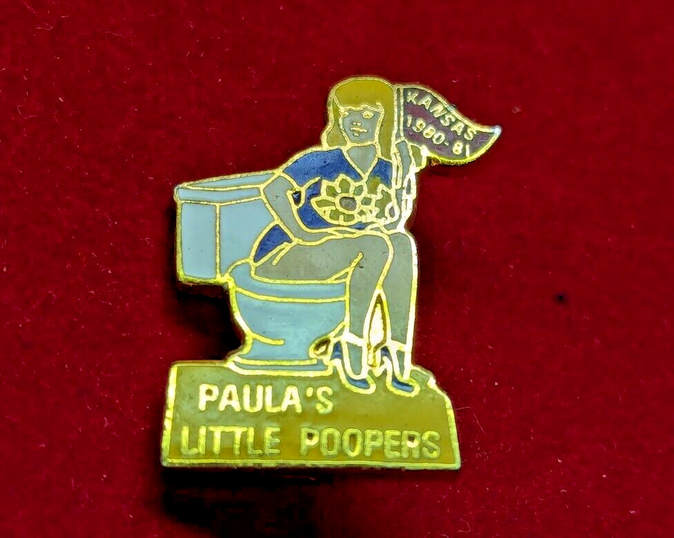 KANSAS Jaycee Jaynes  “Paula\'s Little Poopers” ENAMELED LAPEL PIN 1980