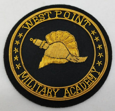 West Point Military Academy Blazer Shoulder Crest Bullion Patch Black & Gold  AL picture