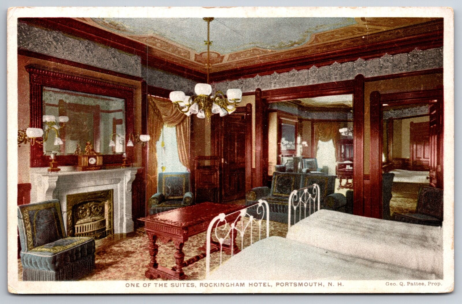 Portsmouth New Hampshire~Rockingham Hotel Interior~Suite View~c1910 Detroit Pub