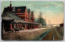 Plainfield New Jersey Central Railroad Station Train Depot Postcard picture