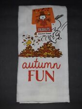 Peanuts Snoopy Woodstock Autum Leaves Kitchen Towel  picture
