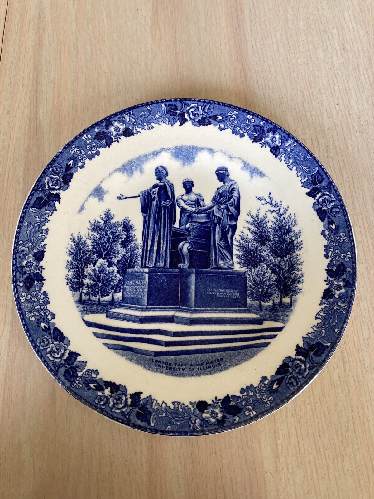 Commemoratve Vintage Plate by Bedford Potteries - The University Of Illinois 