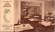 Pittsfield MA Green Dragon Restaurant Interior Map on Back postcard GP5 picture