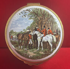 Kingsley Worchester England Equestrian Hunting Scene Large Trinket Box picture