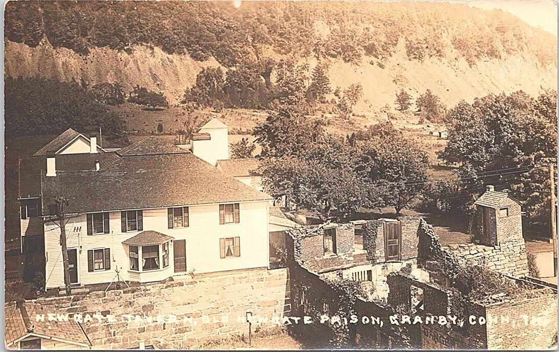 Granby CT Newgate Tavern and Old Prison RPPC 1920s