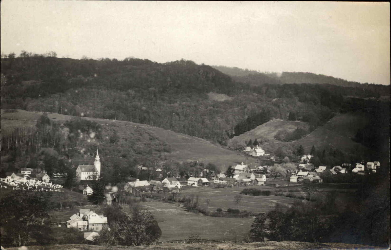 Birdseye View - Strafford BY Cancel 1912 Real Photo Postcard