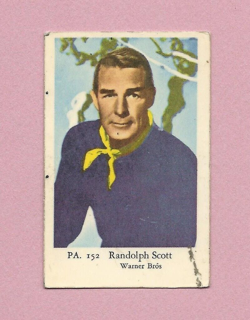 1958 Dutch Gum Card PA #152 Randolph Scott