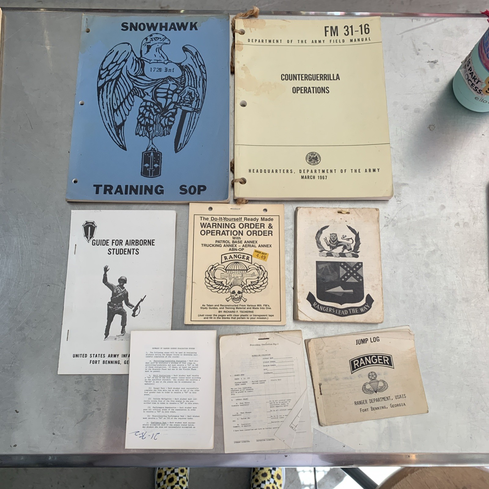 Lot Of US Army Manuals, Ranger Logs, Etc, Fort Benning, GA, 70-80’s