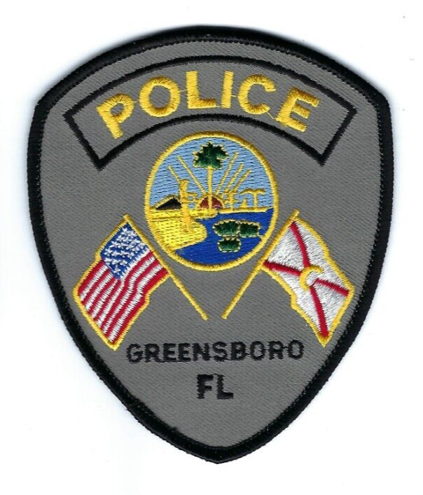 Greensboro (Gadsden County) FL Florida Police *CROSSED FLAGS* patch - NEW
