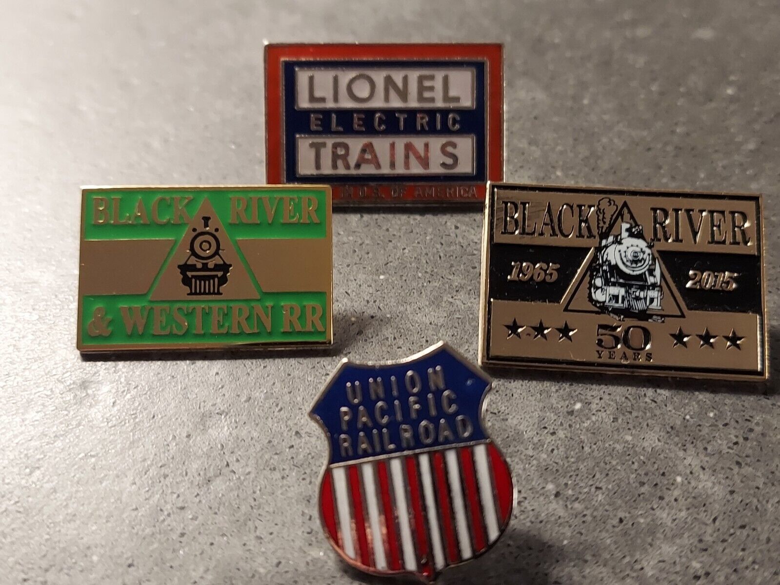 Black River and Western Railroad pin,Union Pacific, Lionel Train Pins