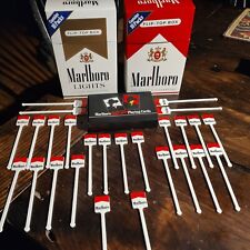 Vintage Marlboro Lot, Playing Cards Large Packs, Drink Stirrers picture
