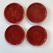 4 Vintage Red  Rubber Co. Promo Coasters Advertising Jasper Stalwart & Newbury picture