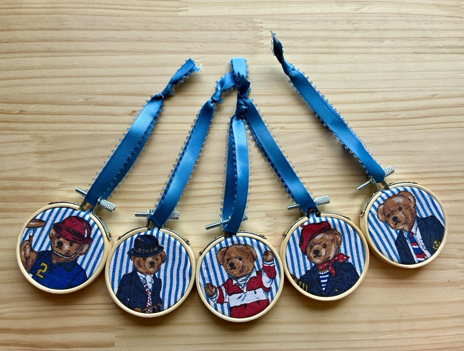 Set of 5 Ralph Lauren Polo Bear Ornaments Wall Hanging Preppy Jockey Mancave Set of 5 Ralph Lauren Polo Bear Ornaments Wall Hanging Preppy Jockey Mancave