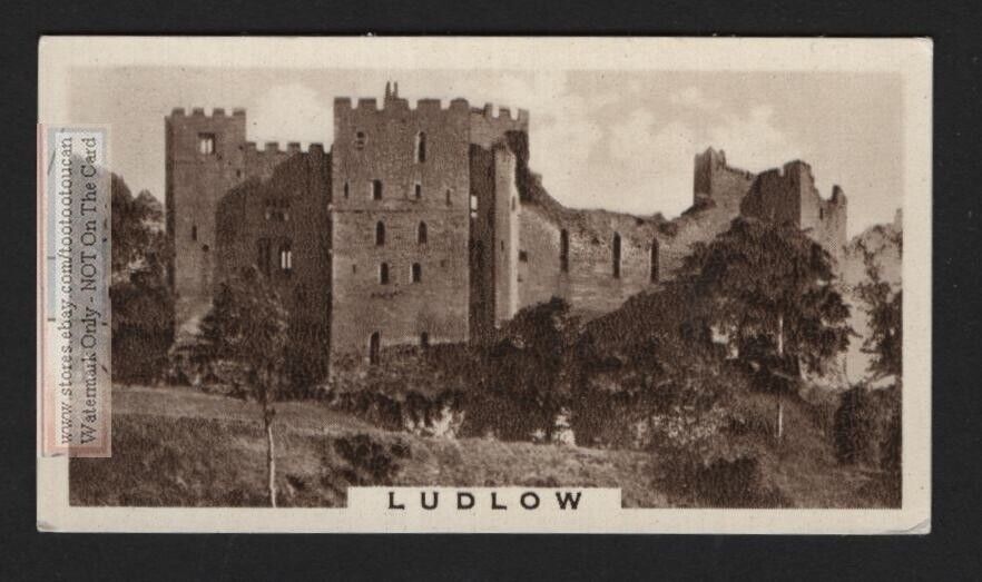 Ludlow Castle Ruined Medieval Fortification England 1930s Ad Trade  Card