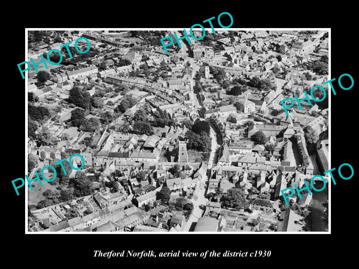 Thetford England Aerial View Of District c1930 3 Old Large Historic Photo Thetford England Aerial View Of District c1930 3 Old Large Historic Photo