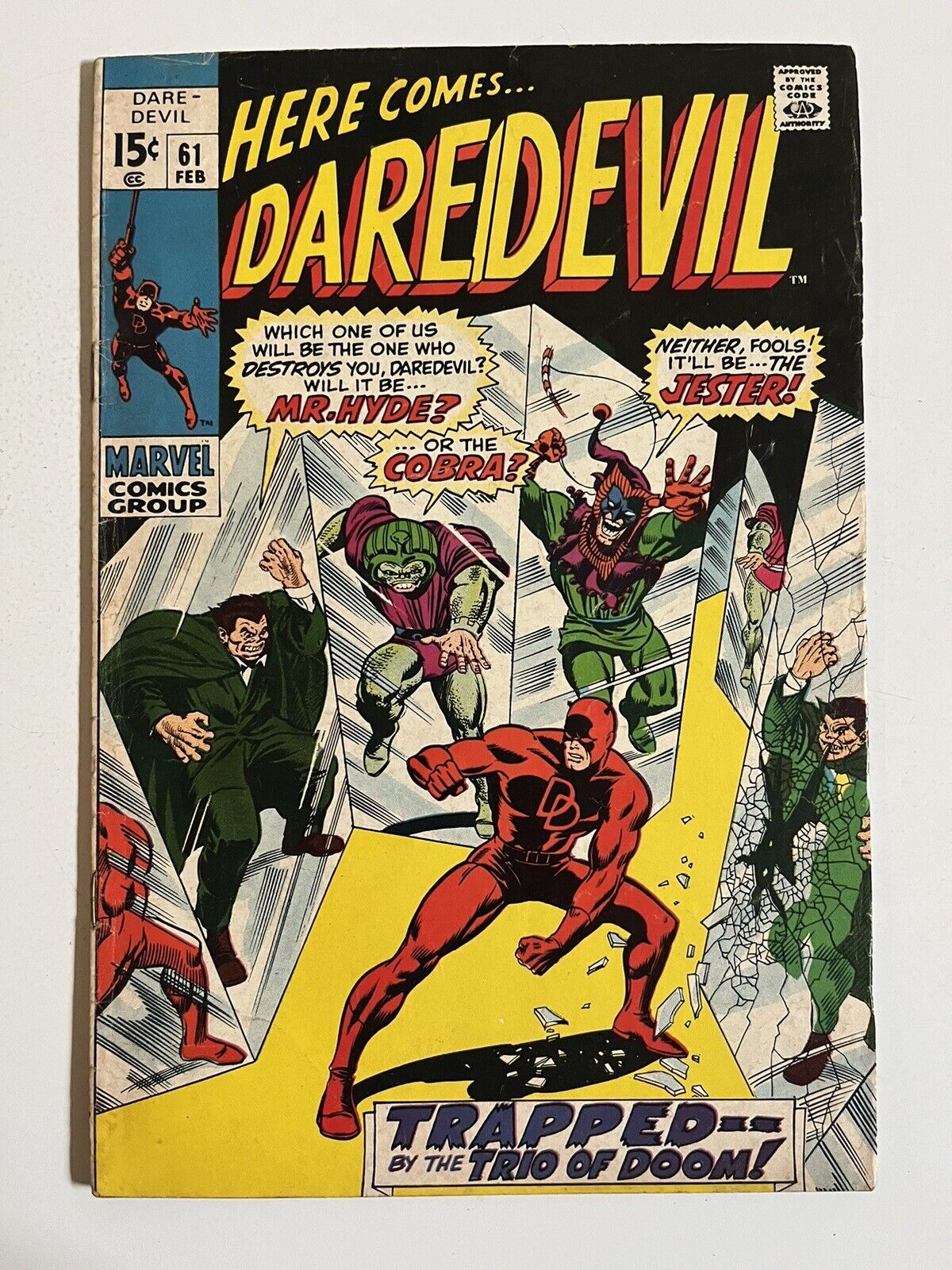 Daredevil #61 Marvel Comic 1970 Cobra The Jester Mr Hyde (10/19/23)
