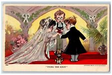 Granville Ohio OH Postcard Wedding Scene Trying The Knot Dog 1910 Antique Posted picture