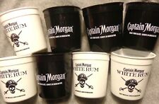 (8) Captain Morgan Rum - Plastic Drinking Cups - Black & White - 8 ounce....NEW picture