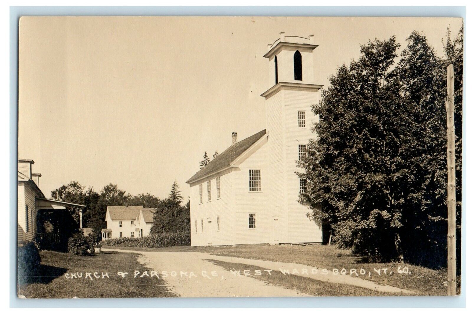 c1910's Church And Parsonage West Wardsboro Vermont VT RPPC Photo Postcard