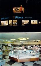 Dover NJ 1958 FINES OF DOVER Apparel Department Store @ Night  postcard C95 picture