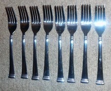 Cambridge Silversmiths Kasey Flatware Set lot of 8 pieces Salad Forks picture