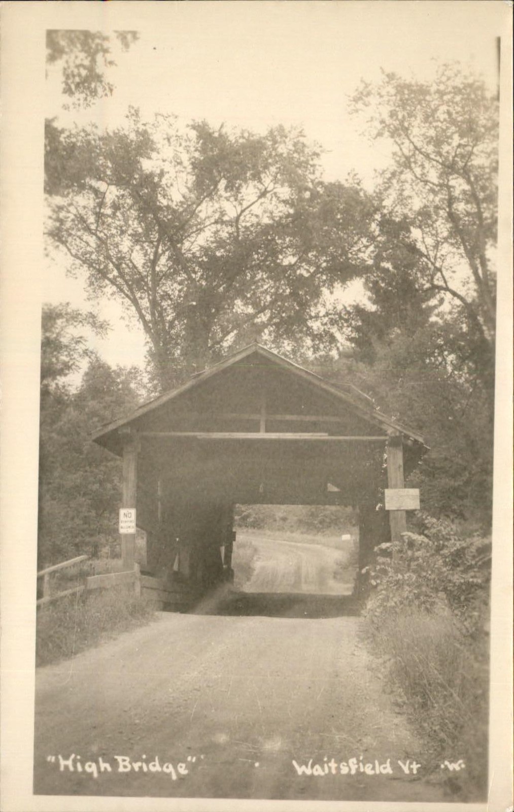 Waitsfield VT Covered High Bridge c1940s-50s Real Photo Vintage Postcard