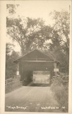 Waitsfield VT Covered High Bridge c1940s-50s Real Photo Vintage Postcard picture