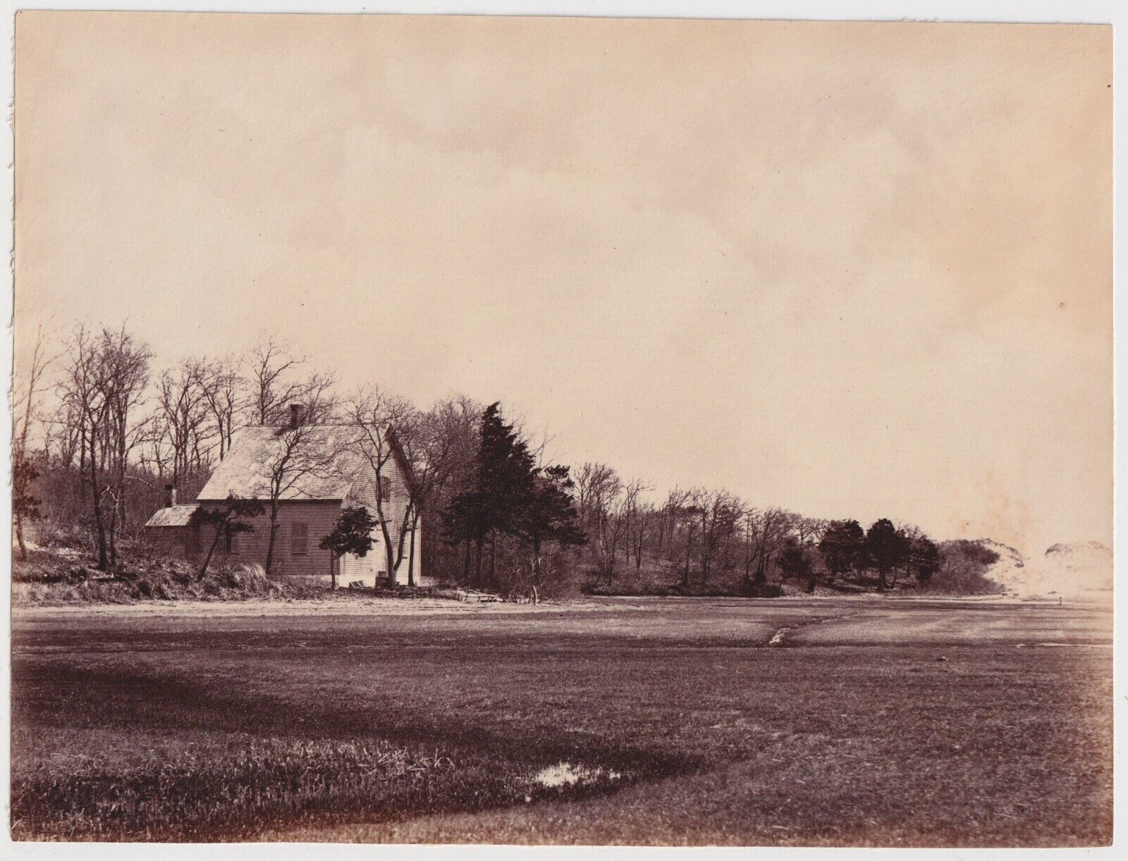 French Cable House at Duxbury Massachusetts : RARE 1884 New England Photo 
