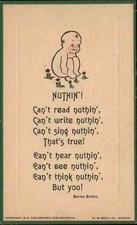 Antique Postcard Naked Baby KEWPIE Berton Braley COMIC POEM picture