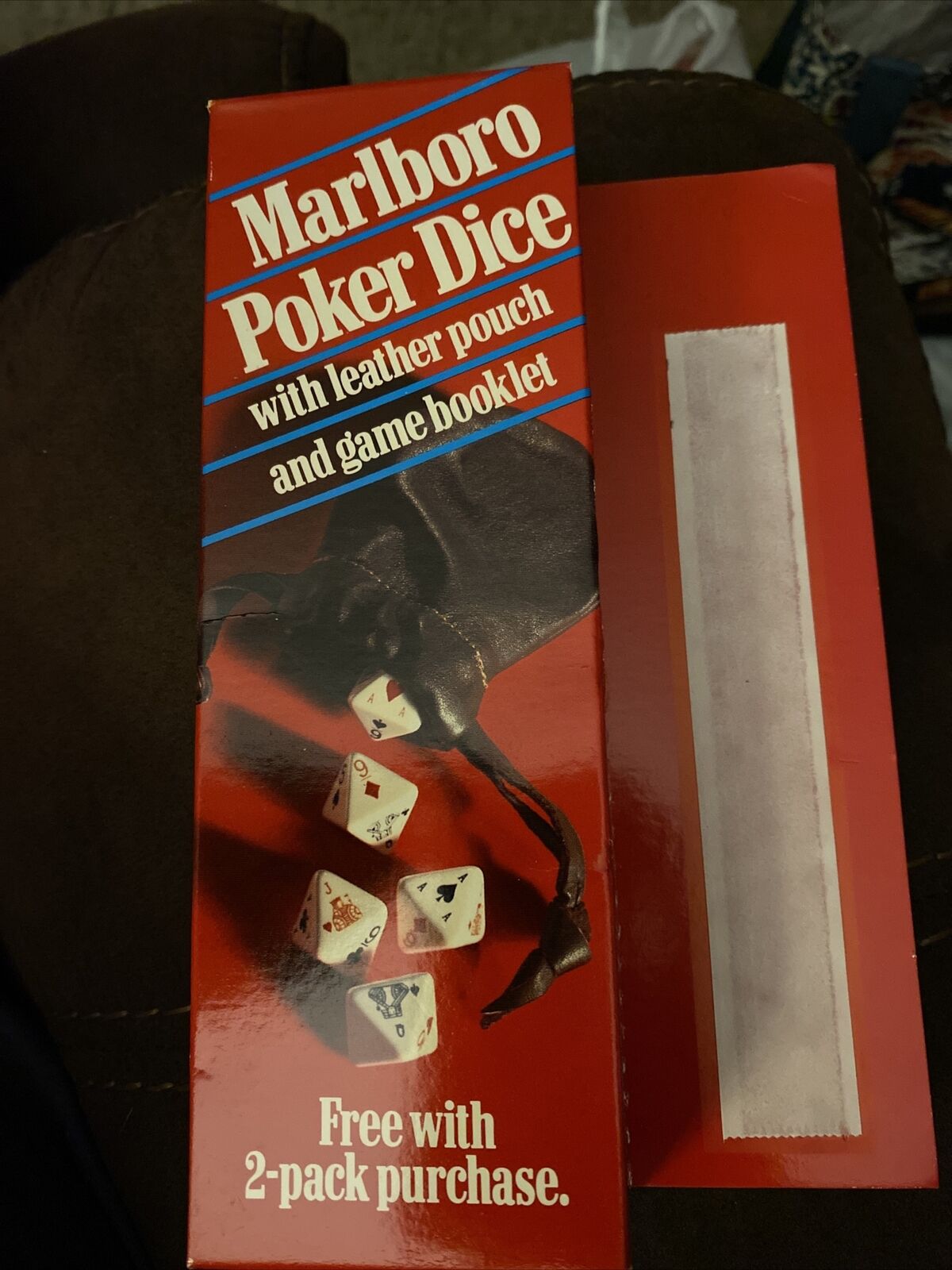 Marlboro Poker Dice with Leather Pouch and Game Booklet New
