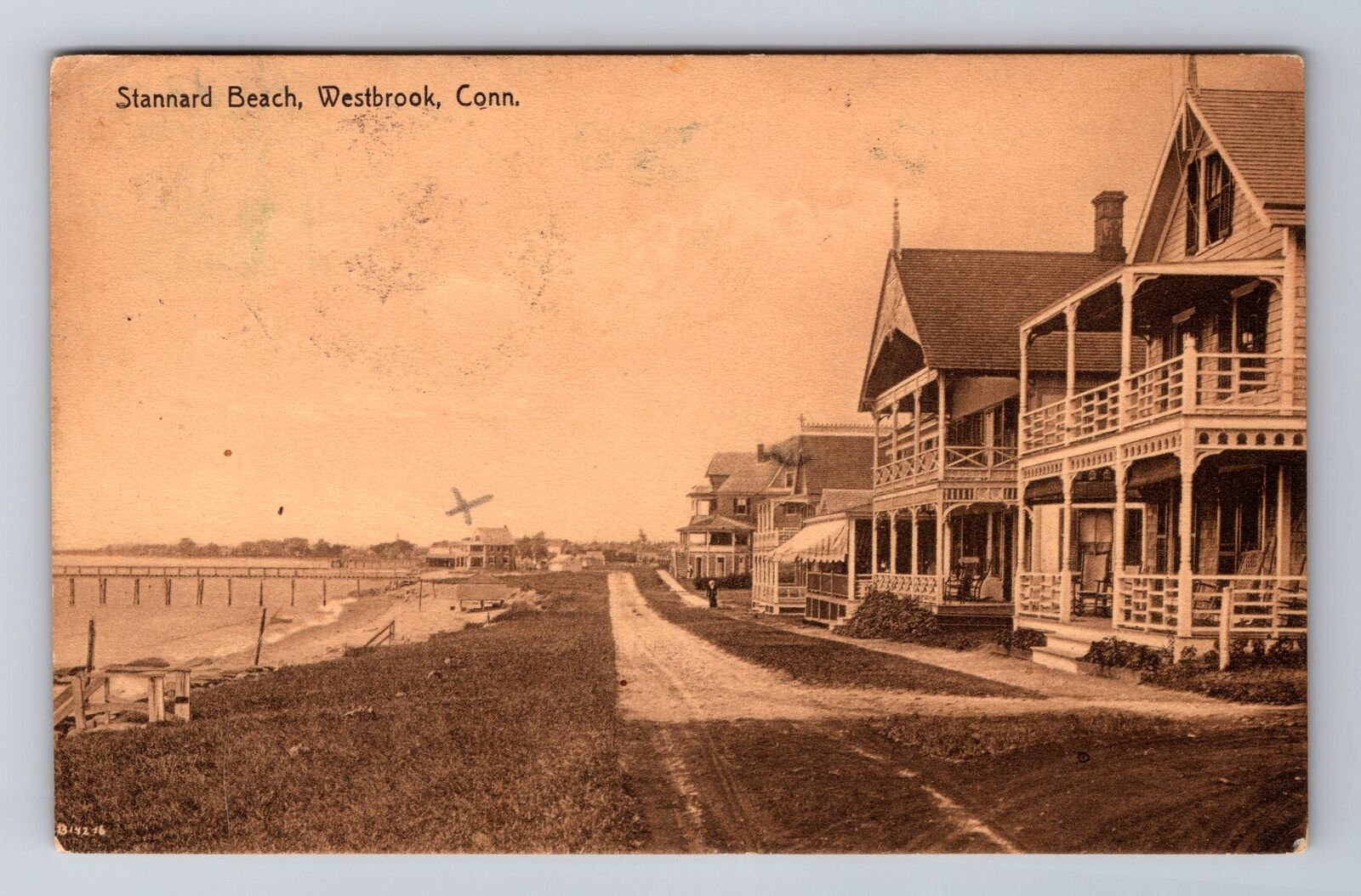 Westbrook CT-Connecticut, Stannard Beach c1913 Antique Vintage Souvenir Postcard