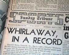 Whirlaway KENTUCKY DERBY Thoroughbred Horse Racing Triple Crown 1941 Newspaper picture