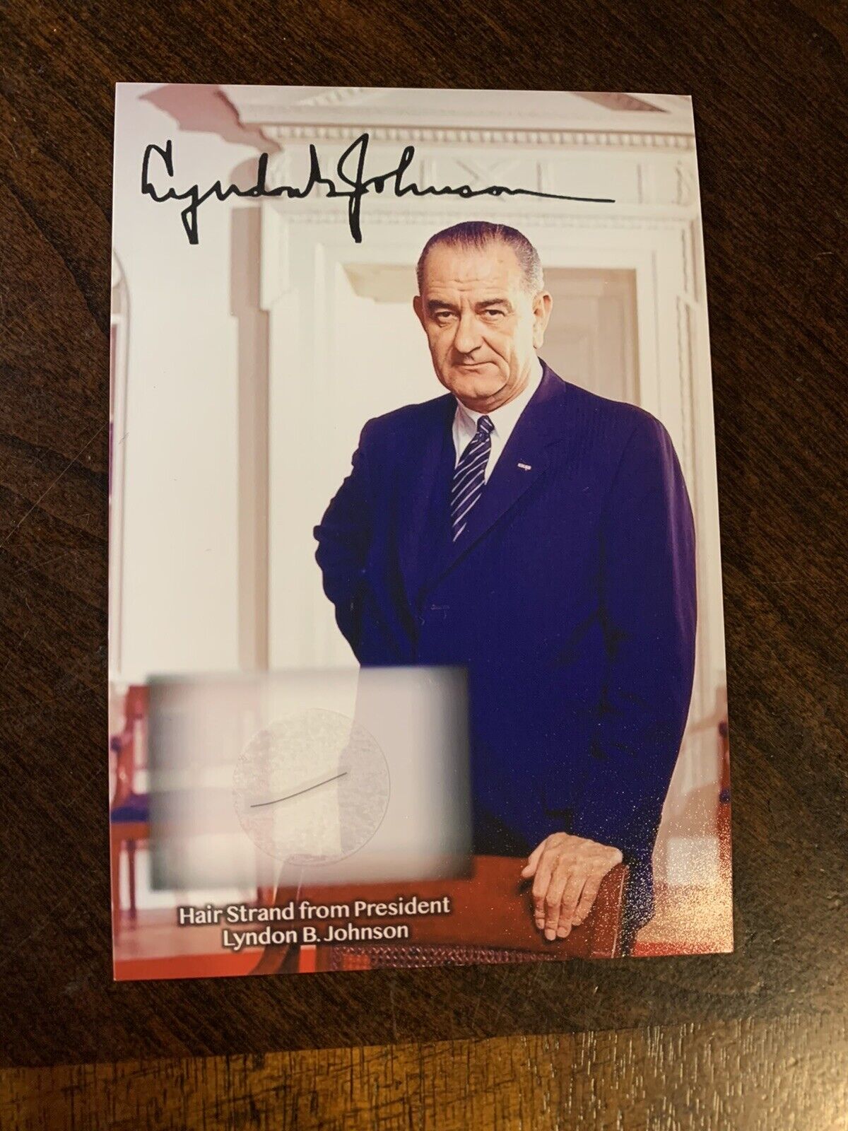 President Lyndon B. Johnson hair strand LBJ lock of hair relic photo Display