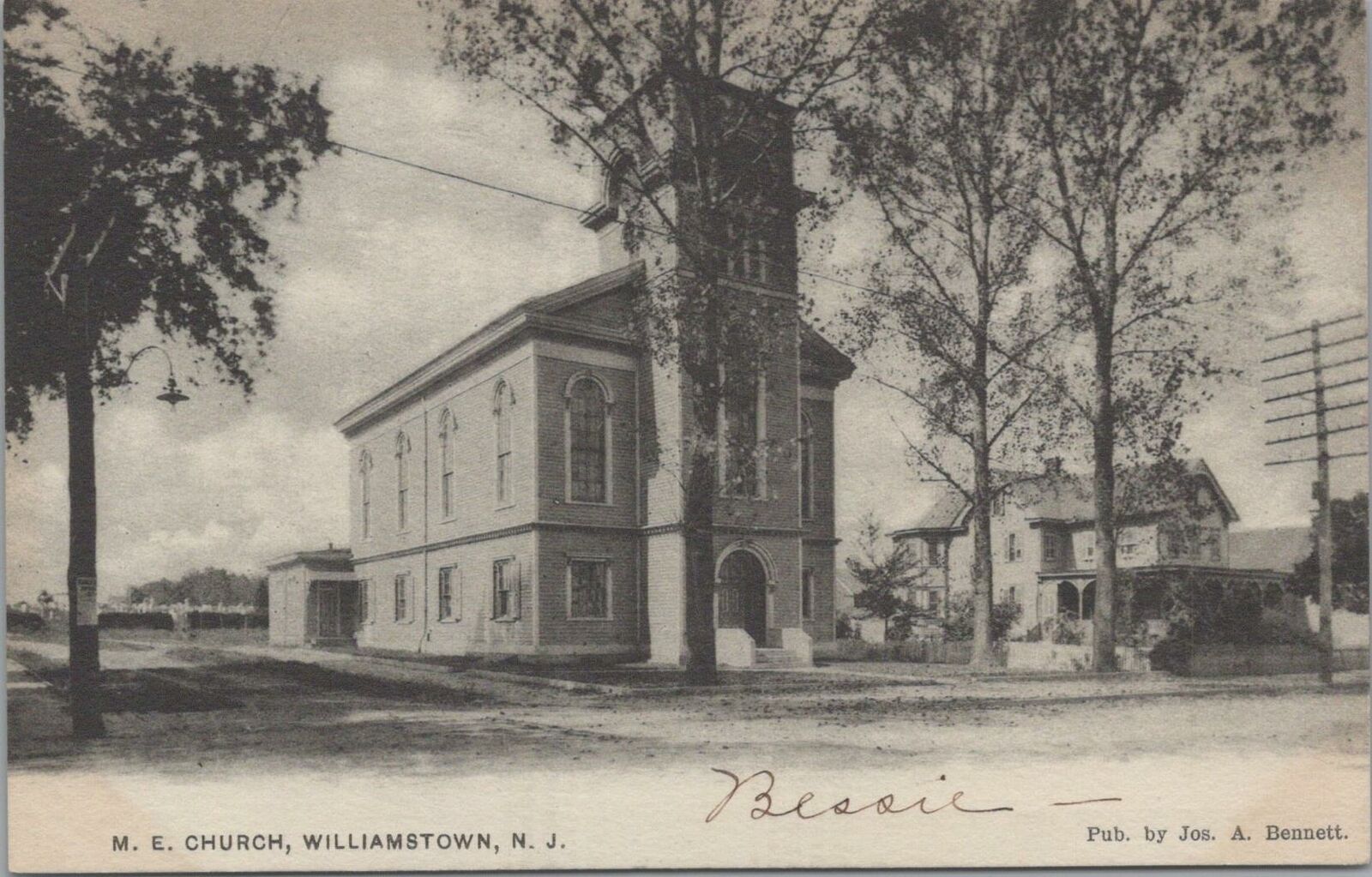 Postcard ME Church Williamstown NJ 1906